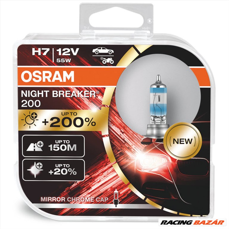 Izzó 12V/H7/55W/2db Osram Night Breaker 200 + 200% 64210NB200 1. kép