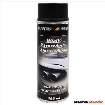 Fekete hőálló festék spray 650°C-ig 400 ml Motip 004031
