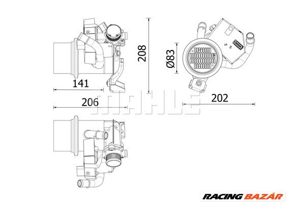 MAHLE CE 39 000P - Hűtő, kipufogógáz-visszavezetés AUDI VW 1. kép