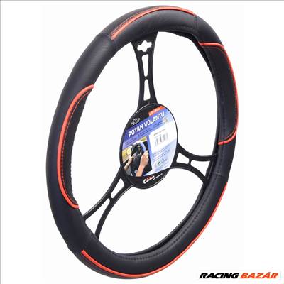 Kormányvédő 37-39cm fekete-piros hullámos bordázattal Wave Compass 31428