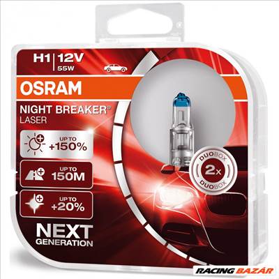 Izzó 12V/55W/H1 2db/+150% Osram Night Breaker Laser 64150NL 