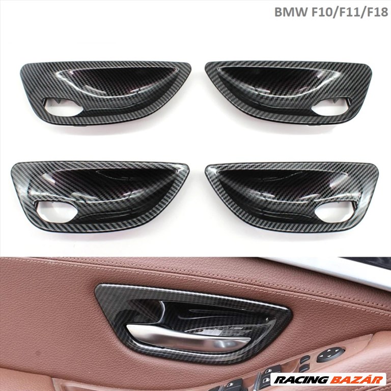 BMW F10/F11/F18  belső kilincs burkolat, takaró Carbon mintás szett 1. kép