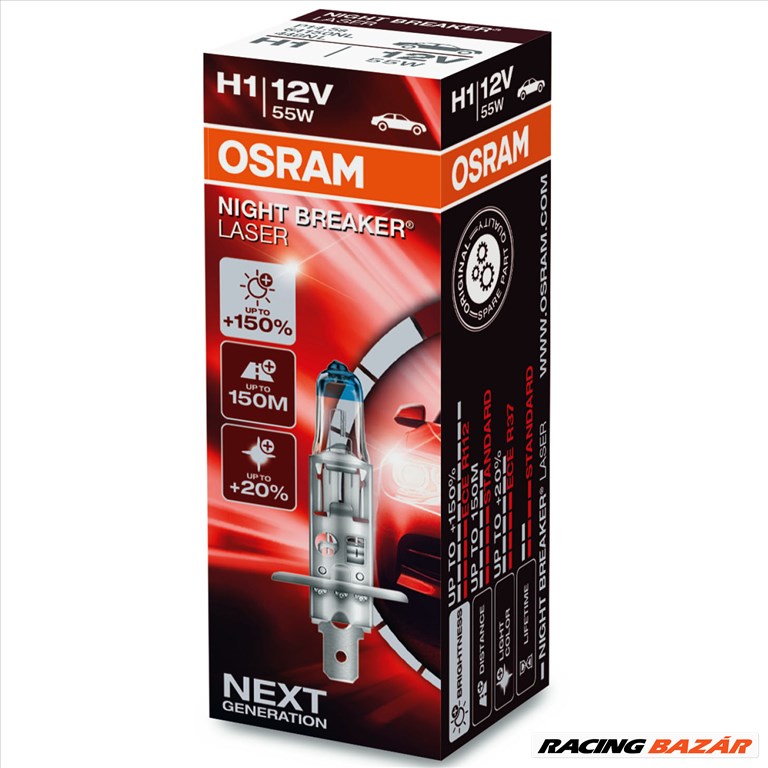 Izzó 12V/55W/H1 1db/+150% Osram Night Breaker Laser 64150NL  1. kép