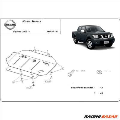Nissan Navara 2005-2015 Motorvédő lemez