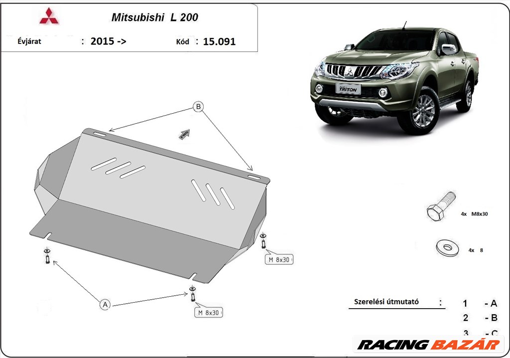 Mitsubishi L200 2015-, Hűtővédő lemez 1. kép