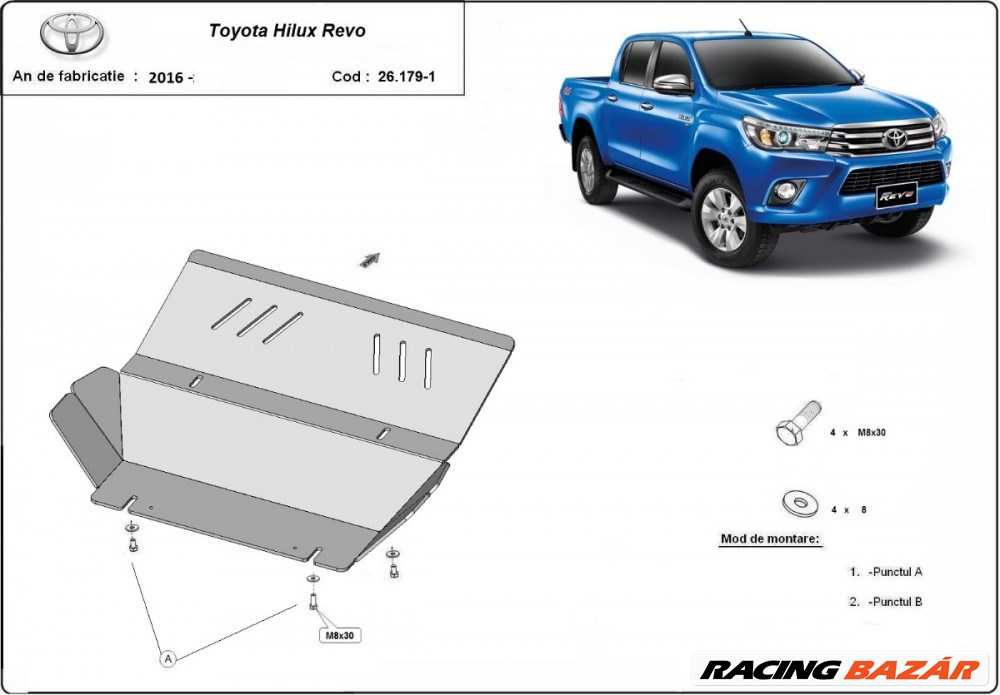 Toyota Hilux Revo, 2016 - 2021 Hűtővédő lemez 1. kép