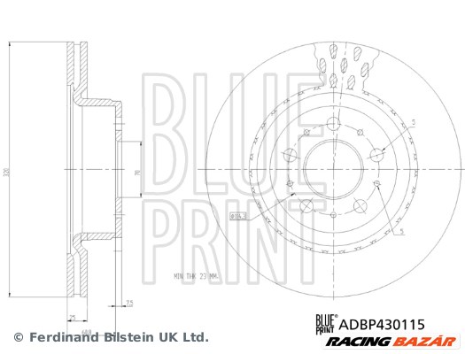BLUE PRINT ADBP430115 - féktárcsa TESLA 1. kép