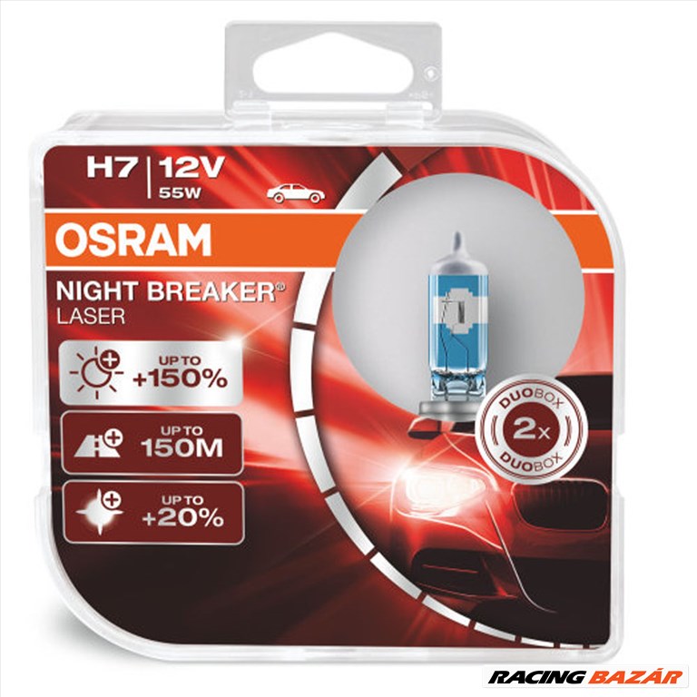 Izzó 12V/55W/H7 2db/+150% Osram Night Breaker Laser 64210NL  1. kép