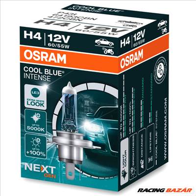 Izzó 12V/60/55W/H4 1db/+100% 5000K Osram Cool Blue Intense Nextgen 64193CBN