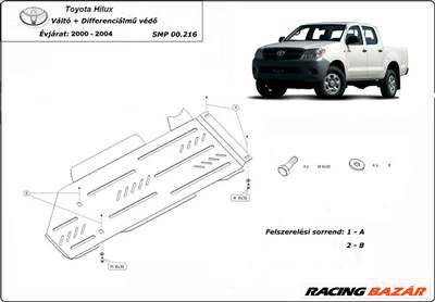 Toyota Hilux 2000 -2004 Váltó + Differenciálmű védő
