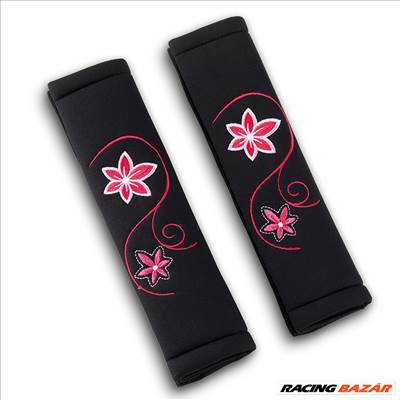 Biztonsági öv párna fekete My Oriental Flower virágmintás 29151