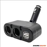 Szivargyújtó elosztó dönthető 2+2db USB 12V BM033