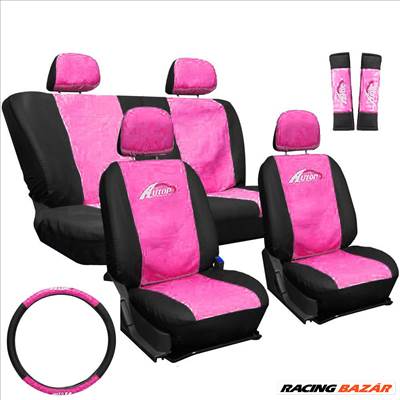 Üléshuzat szett fekete-pink 11db-os ajándékkal AG23001