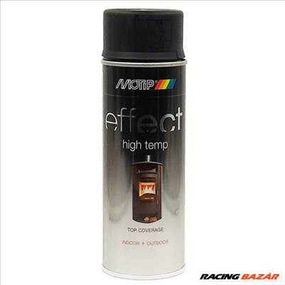 Hőálló, kül- és beltéri  fekete festék (800°C) 400 ml Motip 302401