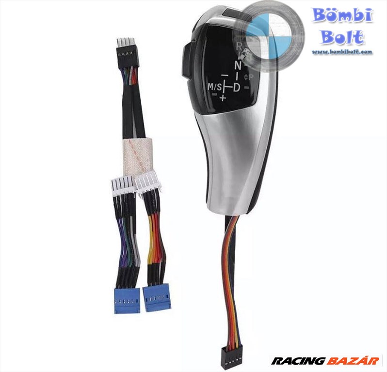 BMW LED automata váltógomb Fekete/Ezüst E60 E61 E46 Ezüst 1. kép