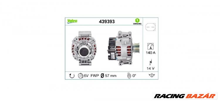 Valeo Audi A3, A4, A6, Skoda Octavia, Superb, Seat Leon 2002-től generátor 1. kép