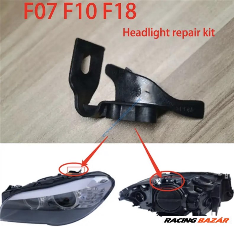 BMW F10 F11 F18 lámpa rögzítő fül javító szett, felső Pár, 2db 1. kép