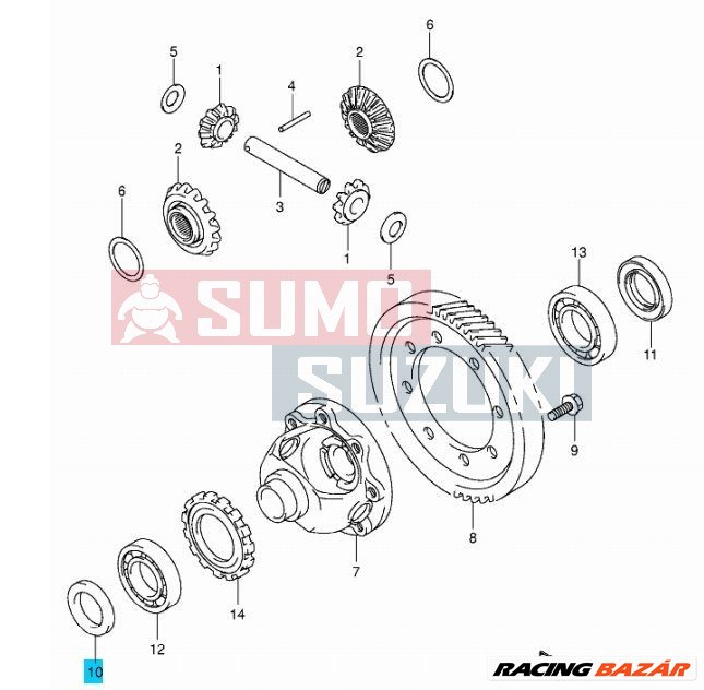 Suzuki féltengely szimering jobb, diffi szimering jobb - MGP 09283-40028 2. kép