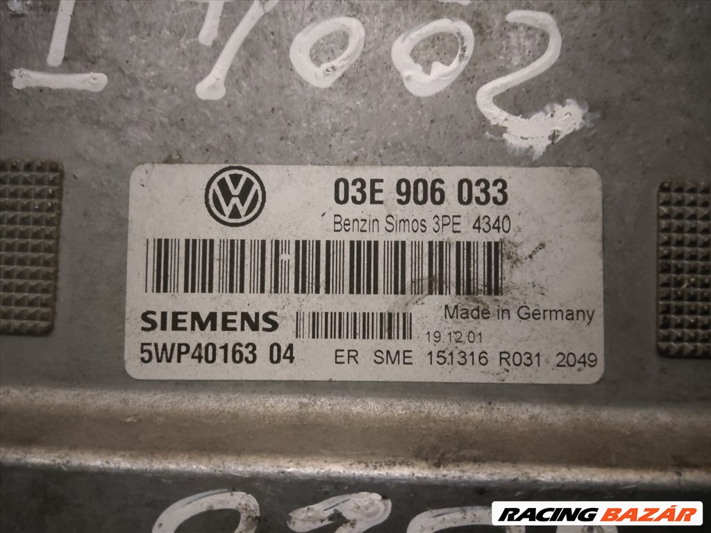 Volkswagen Polo 2002-2009 1,2 benzin Motorvezérlő  Siemens 5WP4016304 , 03E906033 3. kép