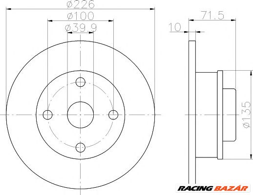 TEXTAR 92041803 - féktárcsa SEAT VW 1. kép