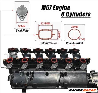 BMW dízel szívósor dugó szett 6x33mm, E60 E61 E90 E91 E92 E93 E65 E53 E87 E83 E70 E71