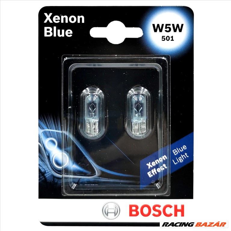 Izzó 12V/5W/2db W5W Xenon blue (jégfehér) Bosch 1987301033 1. kép