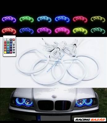 BMW OPÁL RGB led Angel Eyes készlet, színváltós! E36 E38 E46 E39 E46 xenon lámás / E36, E38, E39, halogén és xenon lámpa