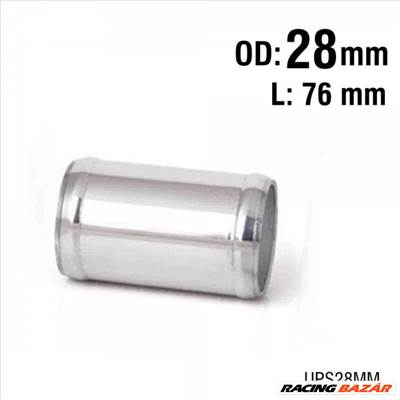 Alumínium cső idom egyenes - átmérő 28mm - hossz 76mm