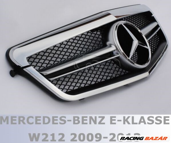 Mercedes Benz W212 2009-2013 króm - ezüst hűtőrács facelift E63 AMG stílusban 1. kép