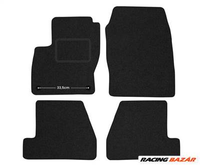 Ford Focus III 2011-2018 fekete velúrszőnyeg szett (33,5cm-es patent távolság)