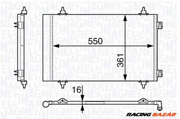 MAGNETI MARELLI 350203710000 - klíma kondenzátor AUDI BMW BUICK CHRYSLER CITROËN DAIHATSU FIAT FORD  1. kép