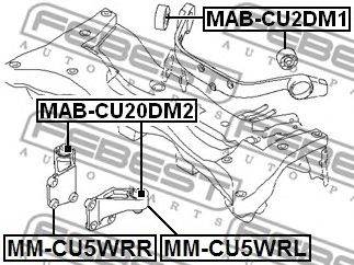 FEBEST MAB-CU20DM2 - Csapágy, differenciál MITSUBISHI