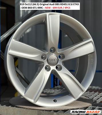 R19 5x112 (66.5) Original Audi BBS RD451 8.5J ET43   Új Alufelnik  