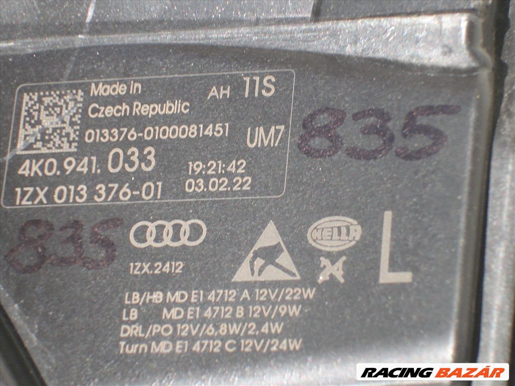 Audi A6 Bal első Led Fényszóró 4K0941033 2018-tól 5. kép