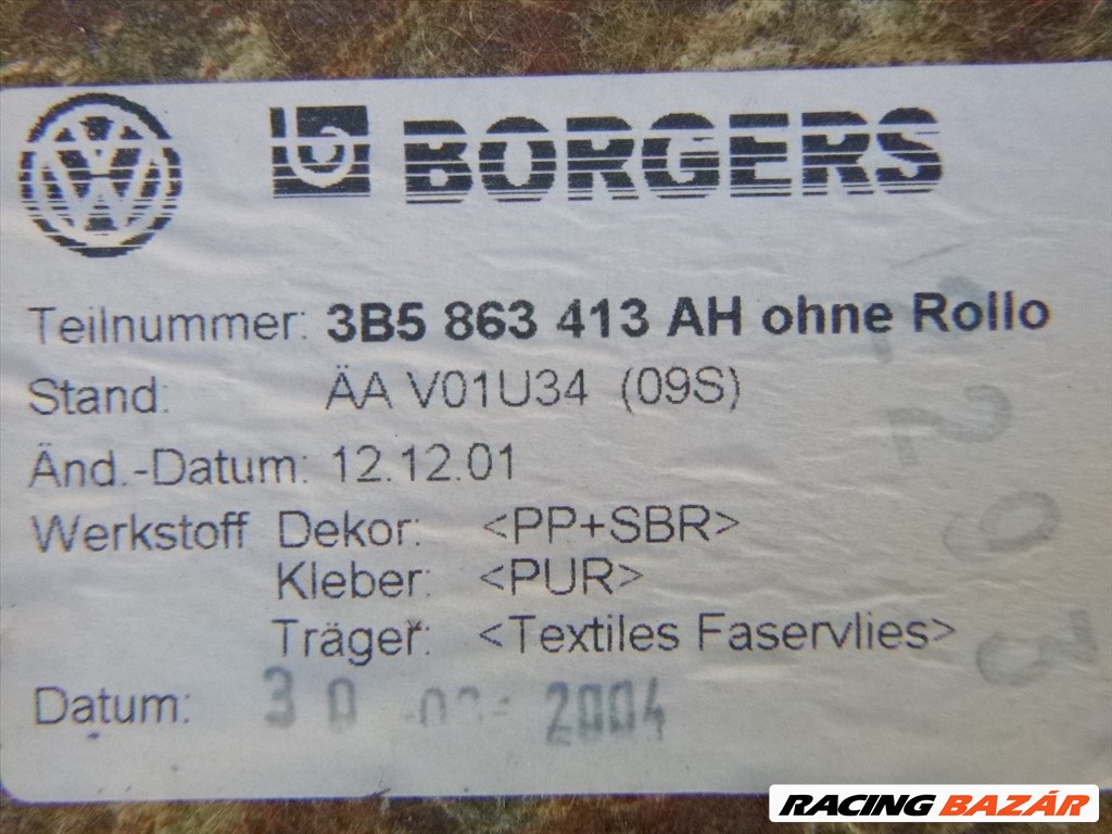 Volkswagen Passat   B5.5 sedan kalaptartó 3B5 863 413 AH 4. kép