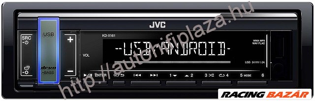 JVC KD-X161 Mechanika nélküli autórádió USB bemenettel 1. kép