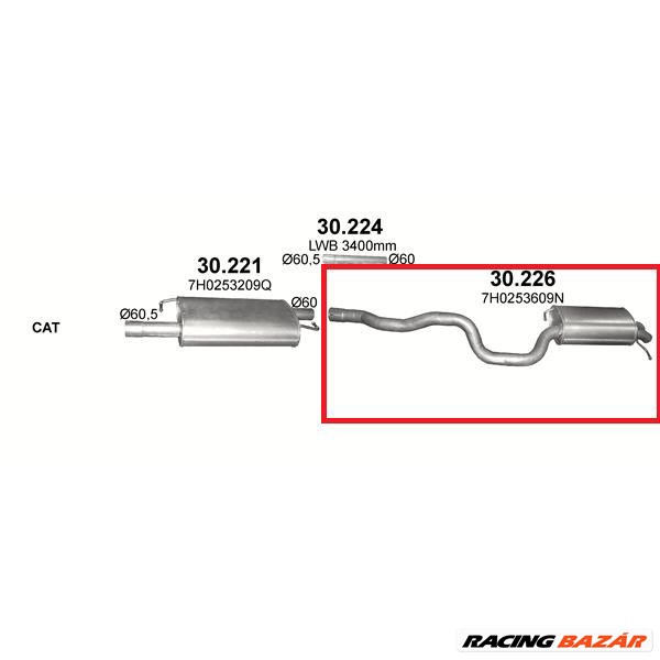 Polmo 30.226 kipufogó hátsó dob 2. kép