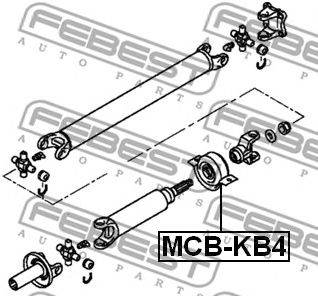 FEBEST MCB-KB4 - csapágy, csuklós tengely középső csapágy MITSUBISHI