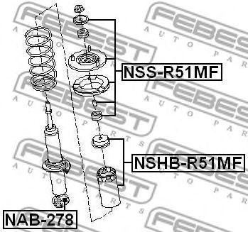 FEBEST NAB-278 - Persely, lengéscsillapító NISSAN 1. kép