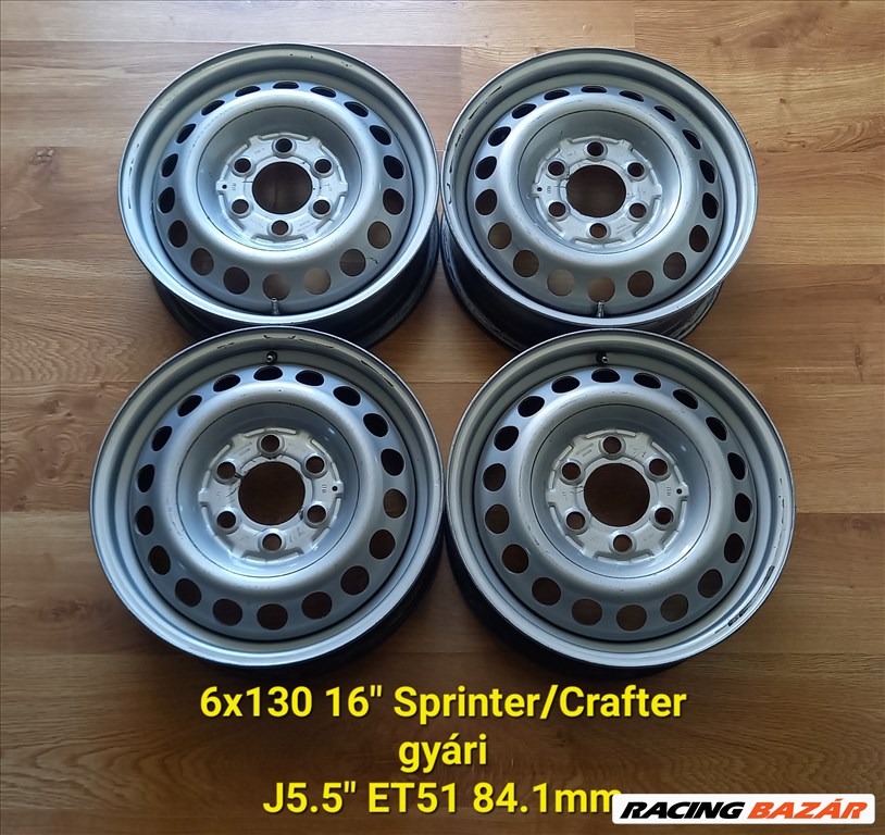 6x130 16" MB Sprinter/VW Crafter gyári lemezfelnik (J5.5 ET51) 1. kép