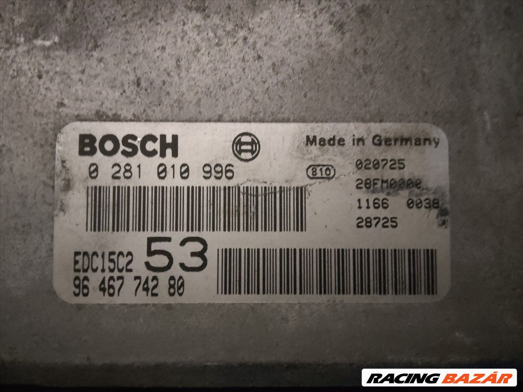 Citroen Xsara  Picasso 1999-2011 2,0 Diesel Motorvezérlő,  Bosch 0281010996  , 9646774280 3. kép