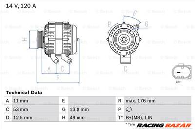 BOSCH 0 986 082 220 - generátor FORD FORD (CHANGAN) FORD AUSTRALIA