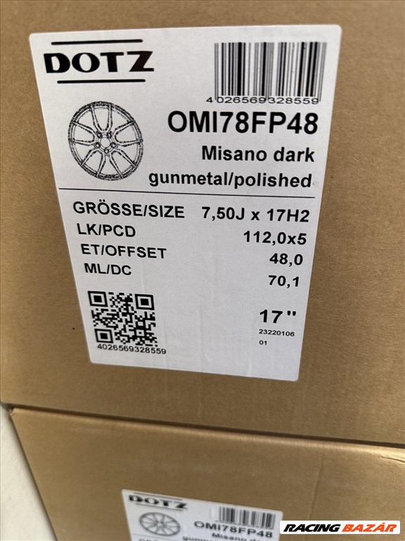 R17 5x112 (70,1) Dotz MISA - Misano Dark Gunmetal Polished - Bicolor - 7.5J ET48  4. kép