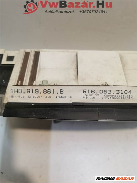 Kilométeróra VW GOLF 3 ezüst számlapos 1h0919861b 1H0919861B 3. kép