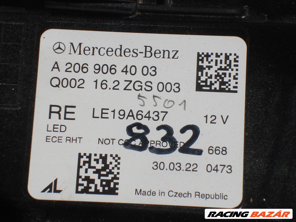 Mercedes C-Classe W206 Jobb első Led High Performance Fényszóró A2069064003 2021-től Hibátlan  5. kép