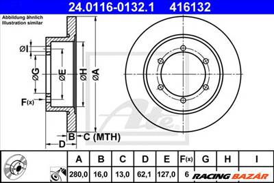 ATE 24.0116-0132.1 - féktárcsa NISSAN