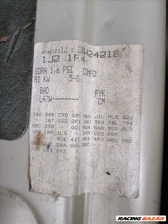 Volkswagen Bora 1.6 FSI motor BAD kóddal, 199381km-el eladó bad16fsi vwbora16fsi 10. kép