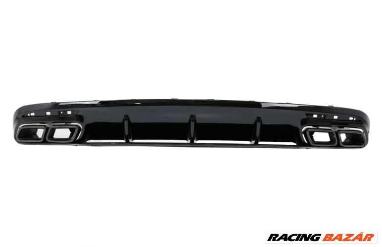 Mercedes Benz A217 C217 S-osztály coupe 2014-2020 AMG LINE-hoz  S63 AMG stílusú utángyártott lakk fekete hátsó diffúzor fekete króm kipufogó végekkel 1. kép