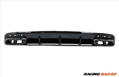 Mercedes Benz A217 C217 S-osztály coupe 2014-2020 AMG LINE-hoz  S63 AMG stílusú utángyártott lakk fekete hátsó diffúzor fekete króm kipufogó végekkel