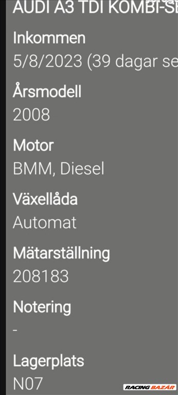 Audi A3 (8P) 2.0 TDI Quattro motor  bmm20pdtdi 1. kép